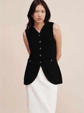Posse Black Sleeveless Knit Harper Vest Sz M